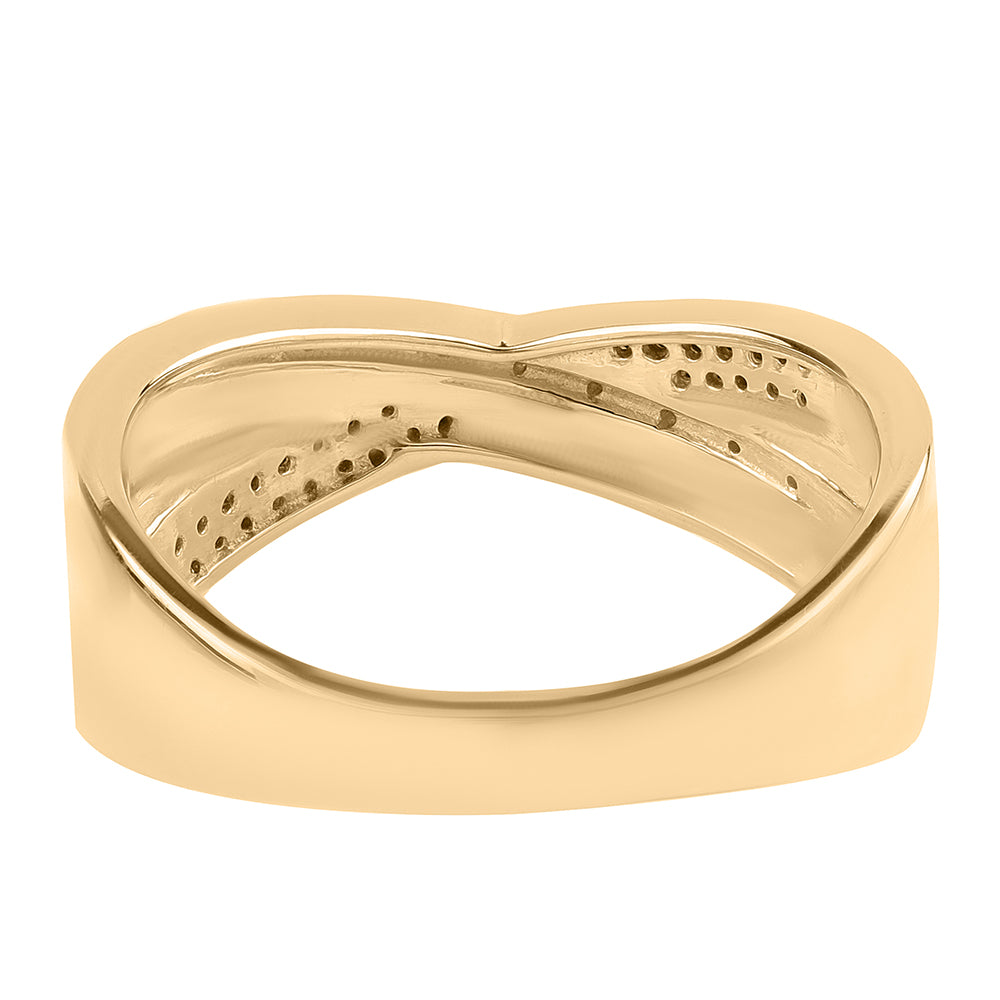 Goldplattierter Silberring mit schwarzem Diamant und weißem Diamant 2 