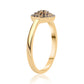 Goldplattierter Silberring mit schwarzem Diamant