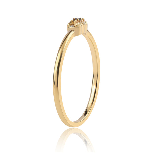 Goldplattierter Silberring mit schwarzem Diamant