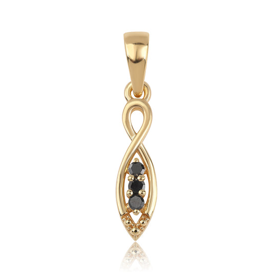 Goldplattierter Silberanhänger mit schwarzem Diamant
