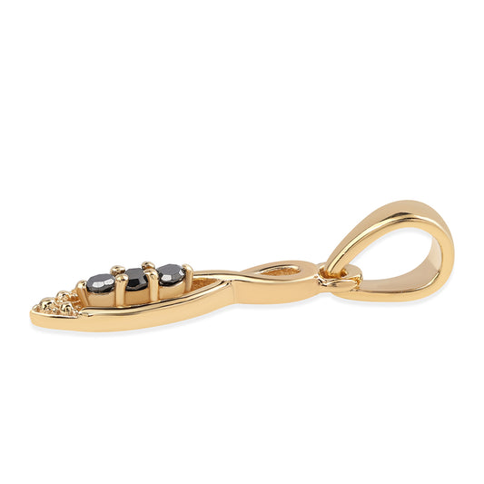 Goldplattierter Silberanhänger mit schwarzem Diamant