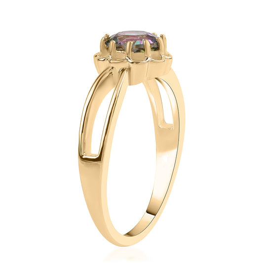Goldplattierter Silberring mit mystischem Topas