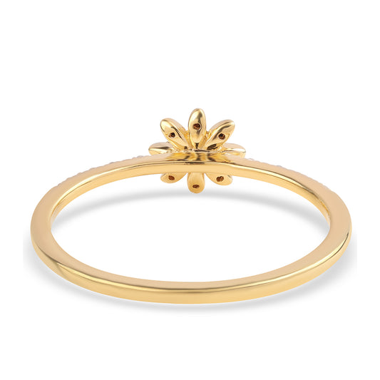 Goldplattierter Silberring mit schwarzem Diamant