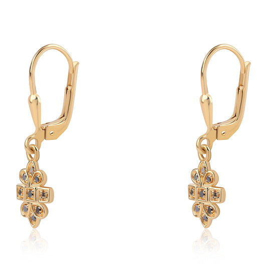 Goldplattierte Silberohrringe mit schwarzem Diamant