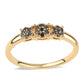 Goldplattierter Silberring mit schwarzem Diamant