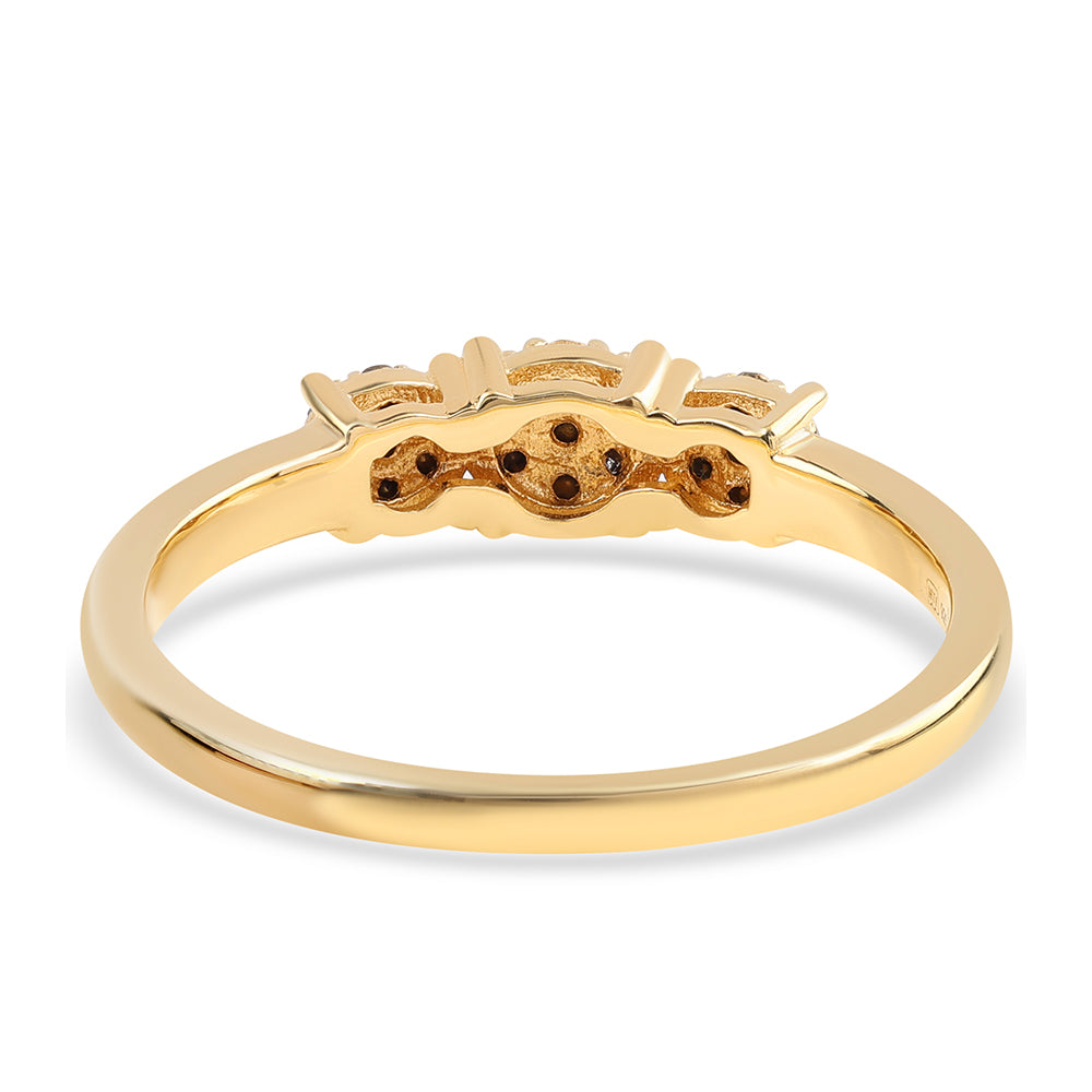Goldplattierter Silberring mit schwarzem Diamant 3 