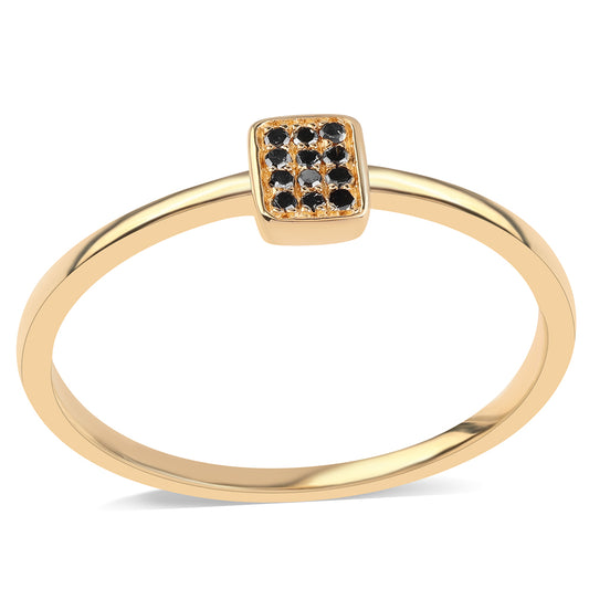 Goldplattierter Silberring mit schwarzem Diamant