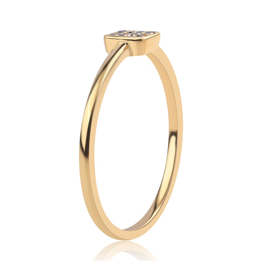 Goldplattierter Silberring mit schwarzem Diamant