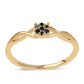 Goldplattierter Silberring mit schwarzem Diamant
