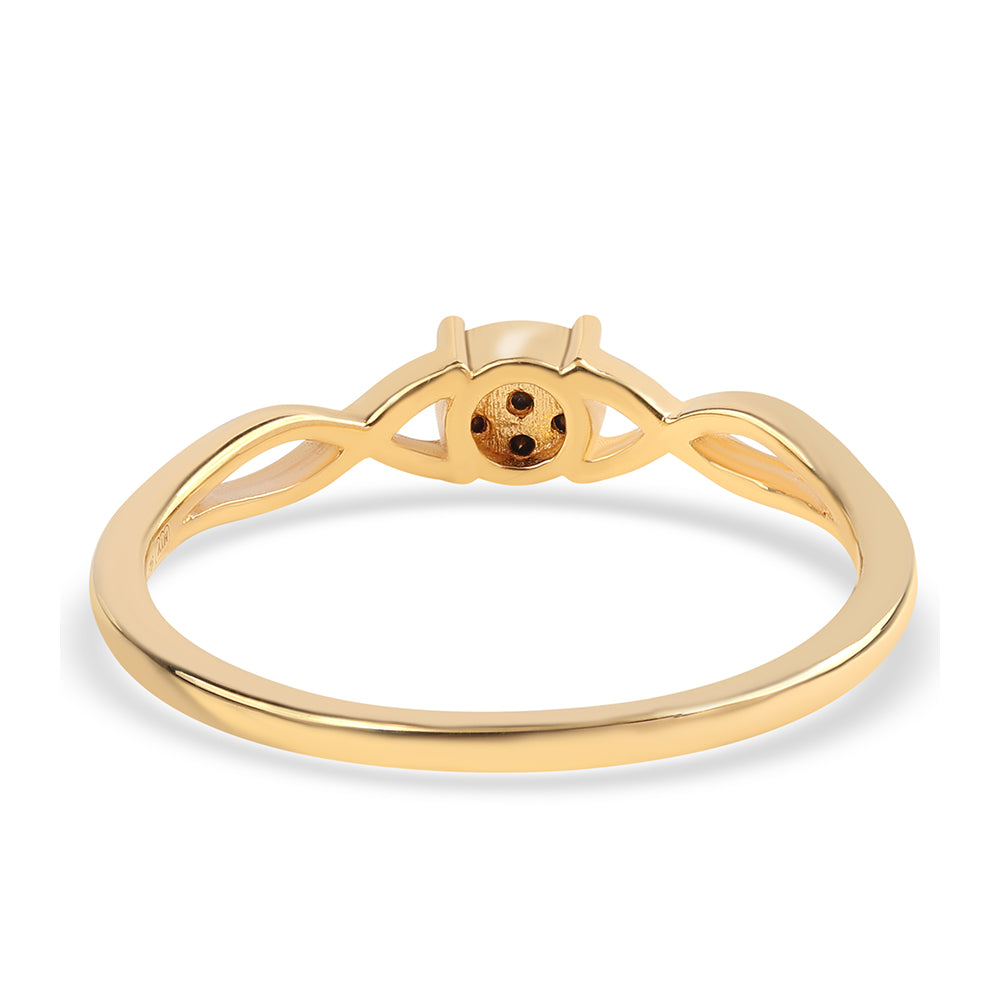 Goldplattierter Silberring mit schwarzem Diamant 3 