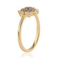 Goldplattierter Silberring mit schwarzem Diamant und weißem Topas