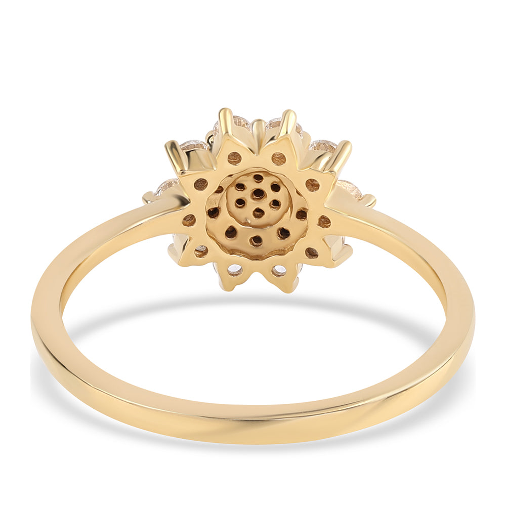 Goldplattierter Silberring mit schwarzem Diamant und weißem Topas 3 