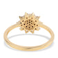Goldplattierter Silberring mit schwarzem Diamant und weißem Topas