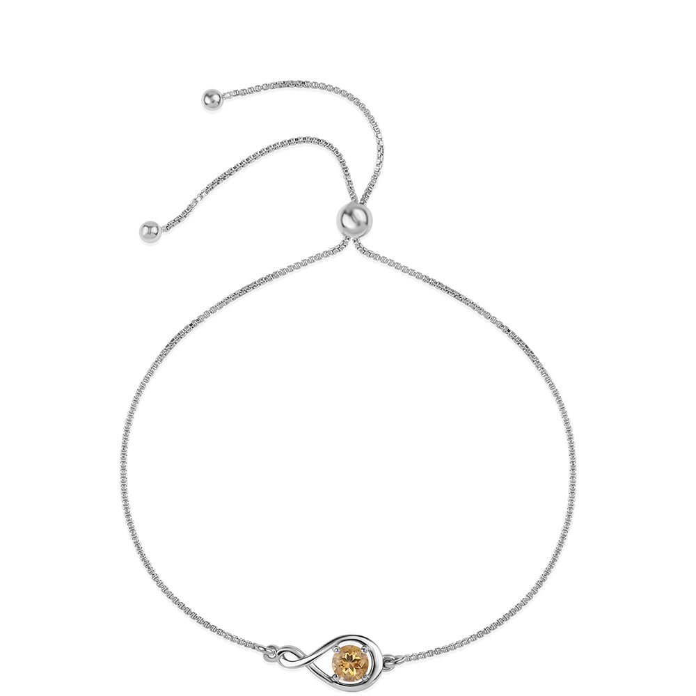 Silberarmband mit Brasilianischem Zitrin - Klasse AA 1 
