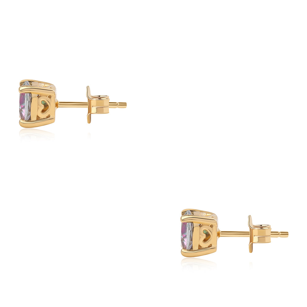 Goldplattierte Silberohrringe mit mystischem Topas