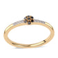 Goldplattierter Silberring mit schwarzem Diamant