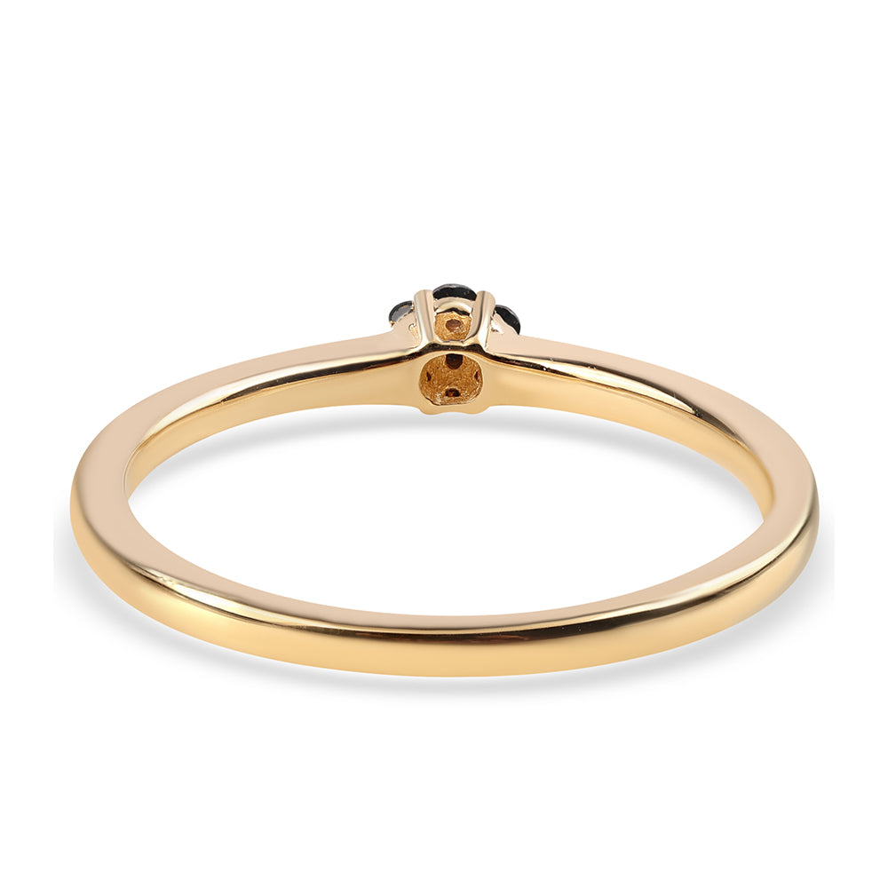 Goldplattierter Silberring mit schwarzem Diamant 3 