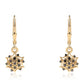 Goldplattierte Silberohrringe mit schwarzem Diamant