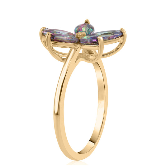 Goldplattierter Silberring mit mystischem Topas
