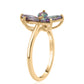 Goldplattierter Silberring mit mystischem Topas