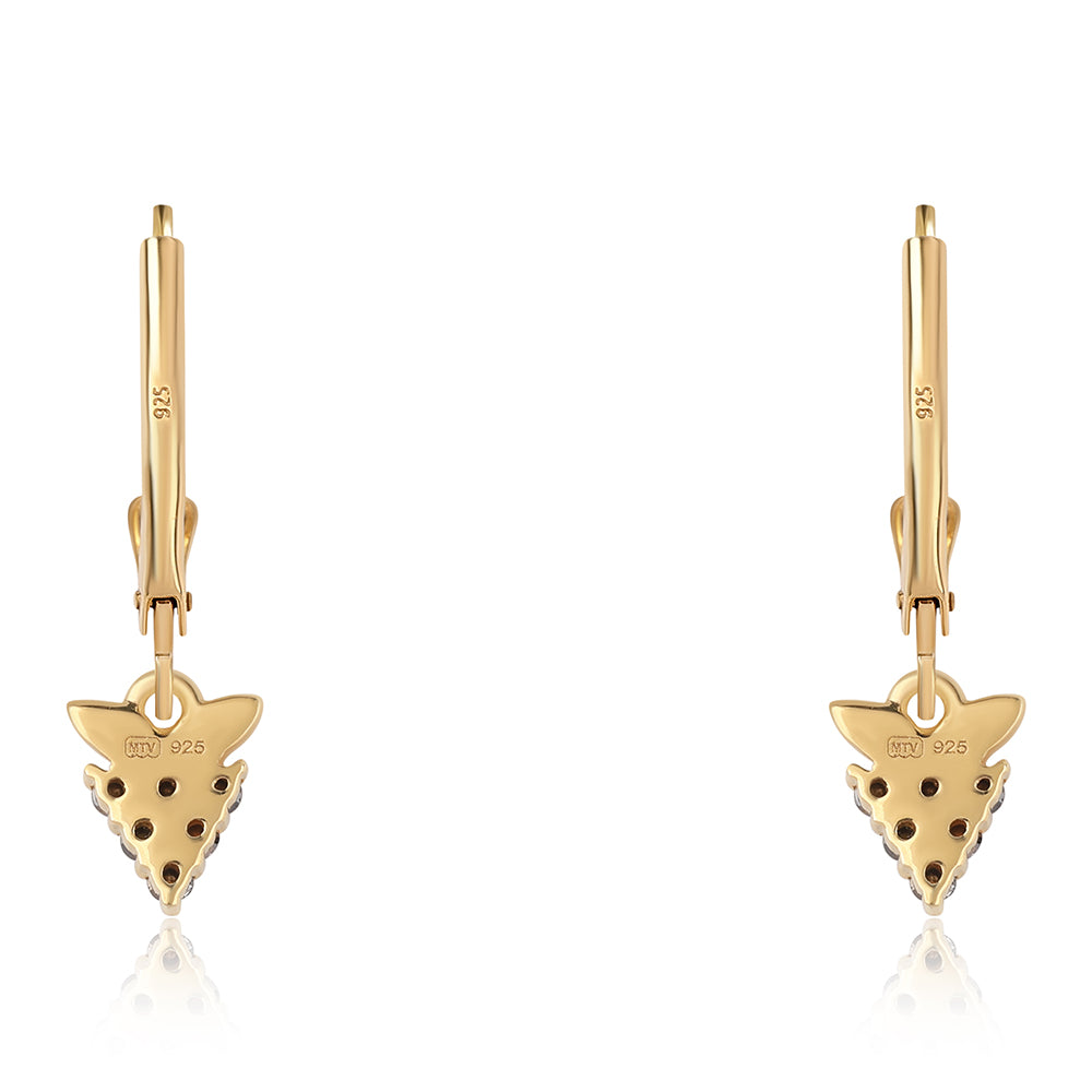 Goldplattierte Silberohrringe mit schwarzem Diamant