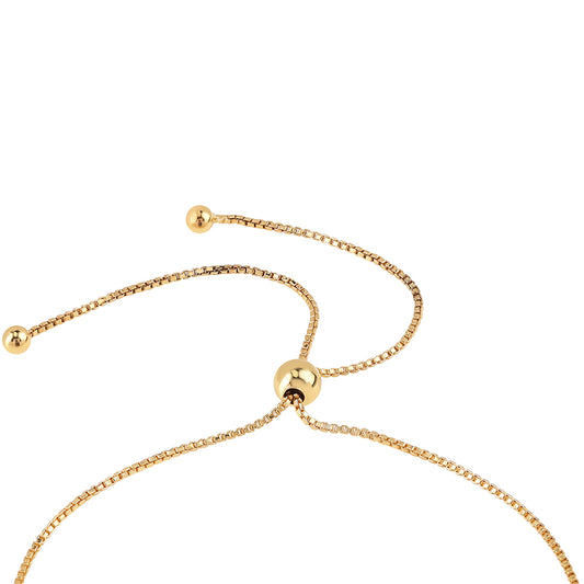 Goldplattiertes Silberarmband mit schwarzem Diamant