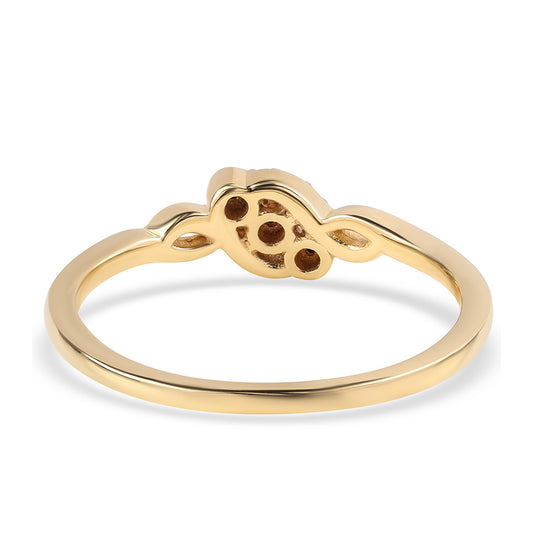Goldplattierter Silberring mit schwarzem Diamant