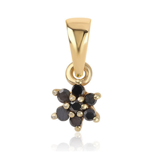 Goldplattierter Silberanhänger mit schwarzem Diamant