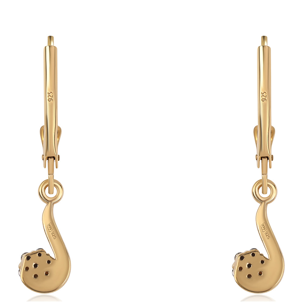 Goldplattierte Silberohrringe mit schwarzem Diamant