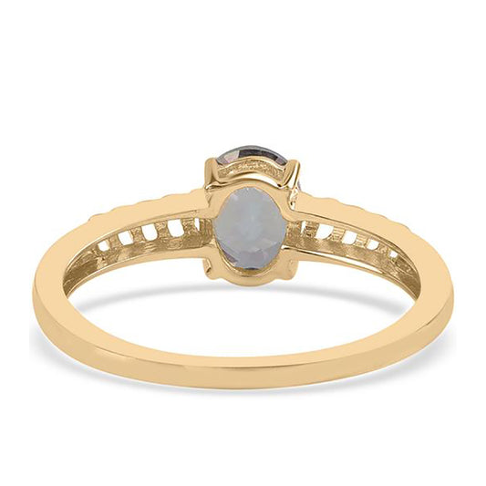 Goldplattierter Silberring mit mystischem Topas