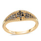 Goldplattierter Silberring mit schwarzem Diamant