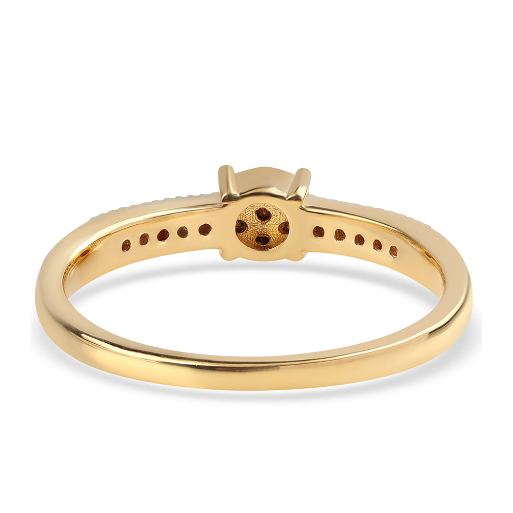 Goldplattierter Silberring mit schwarzem Diamant 2 