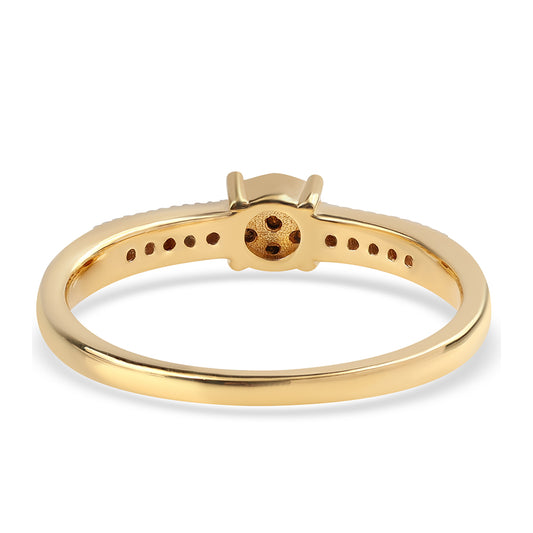 Goldplattierter Silberring mit schwarzem Diamant