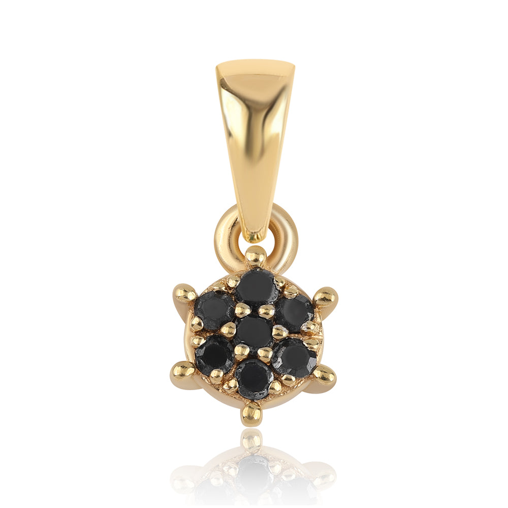 Goldplattierter Silberanhänger mit schwarzem Diamant