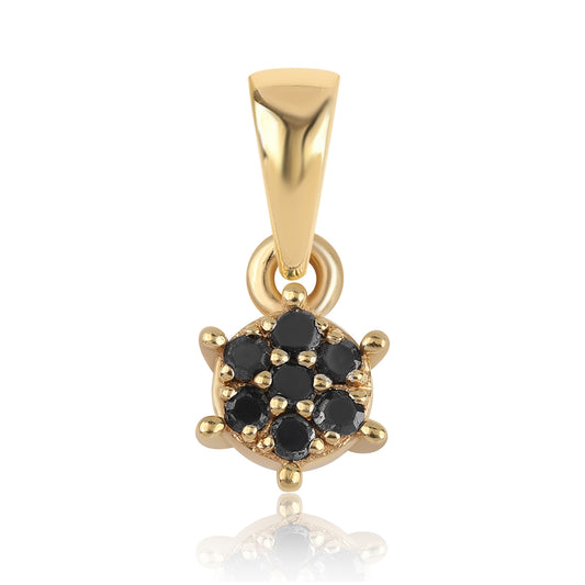 Goldplattierter Silberanhänger mit schwarzem Diamant