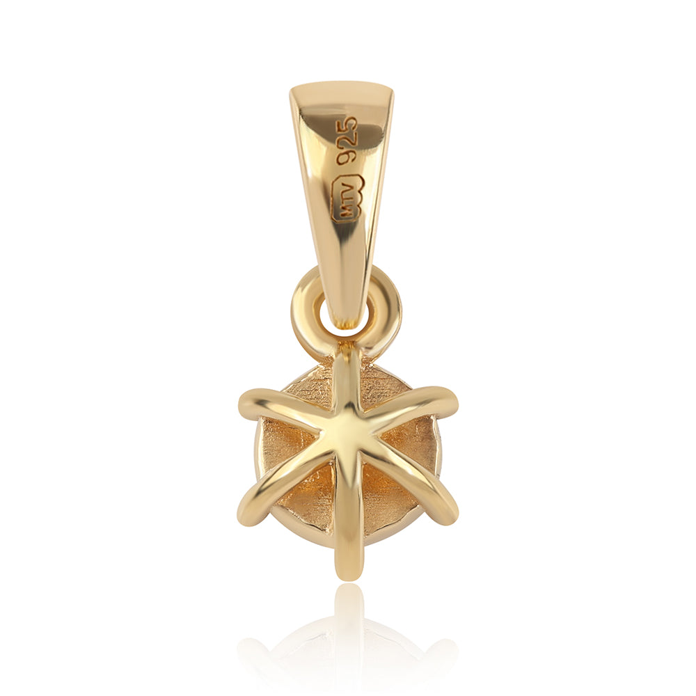 Goldplattierter Silberanhänger mit schwarzem Diamant