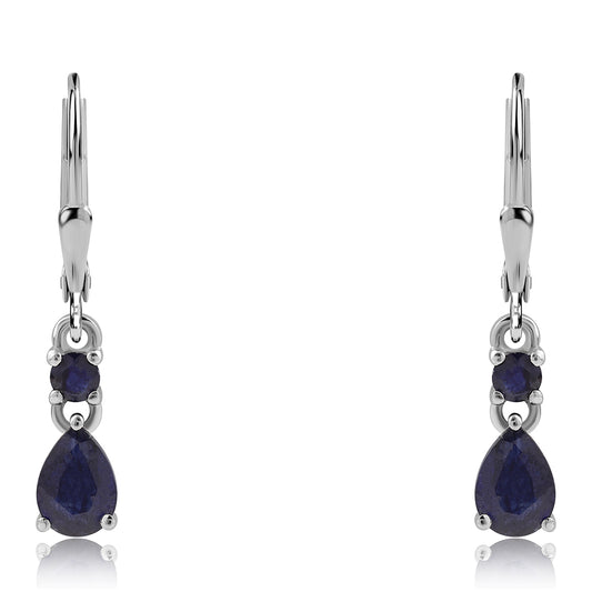 Silberohrringe mit australischem blauem Saphir
