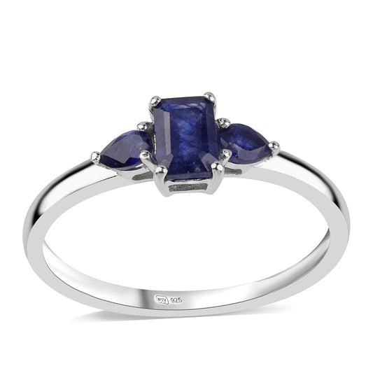 Silberring mit australischem blauem Saphir