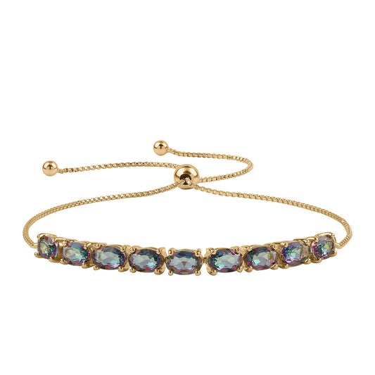 Goldplattiertes Silberarmband mit mystischem Topas