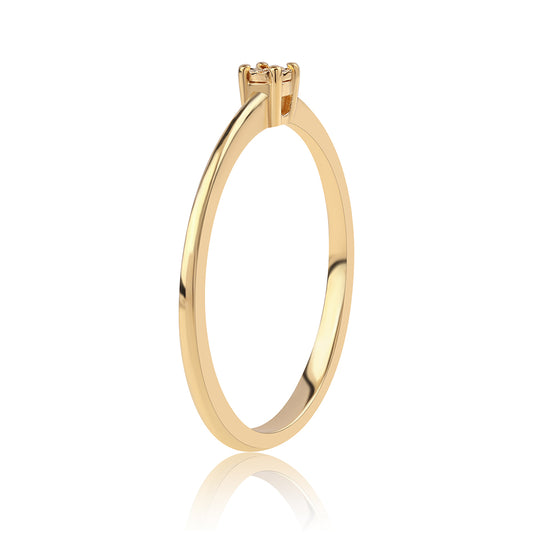 Goldplattierter Silberring mit schwarzem Diamant