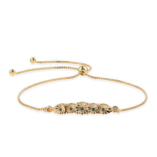 Goldplattiertes Silberarmband mit schwarzem Diamant