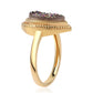 Goldplattierter Silberring mit lila Druse
