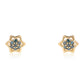 Goldplattierte Silberohrringe mit blauem Diamant