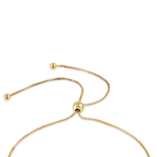 Goldplattiertes Silberarmband mit schwarzem Spinell