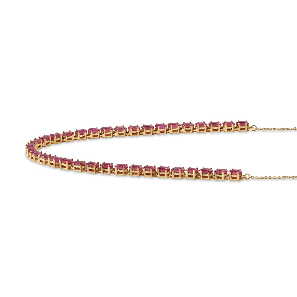 Goldplattierte Silberhalskette mit Rubin aus Mosambik 2 