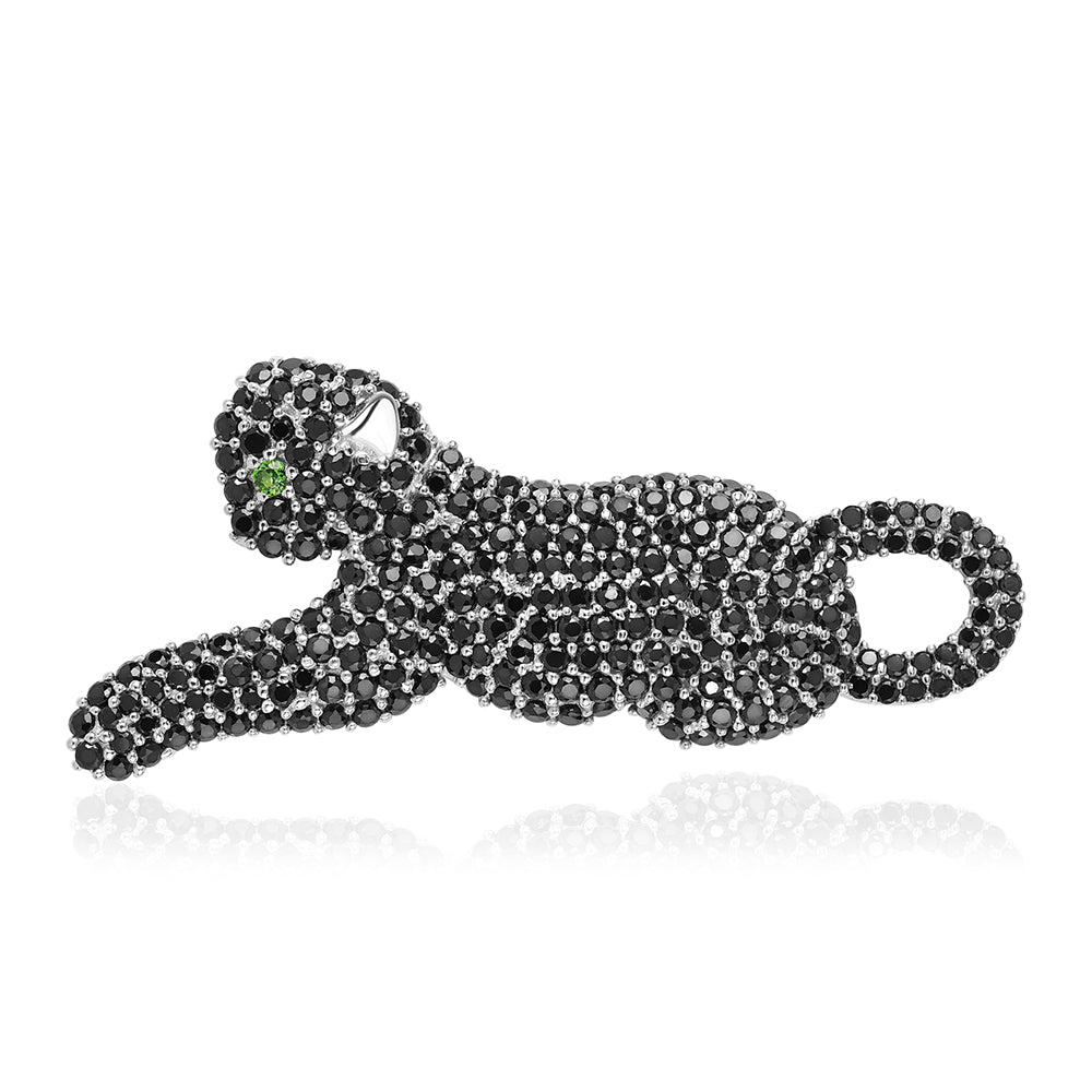 Silberanhänger mit schwarzem Spinell und Chromdiopsid 1 