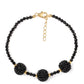 Goldplattiertes Silberarmband mit schwarzem Spinell