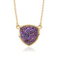 Goldplattierte Silberhalskette mit lila Druse