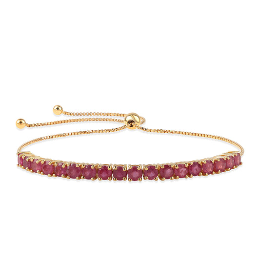 Goldplattiertes Silberarmband mit Rubin aus Mosambik
