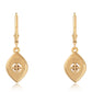 Goldplattierte Silberohrringe mit blauem Diamant